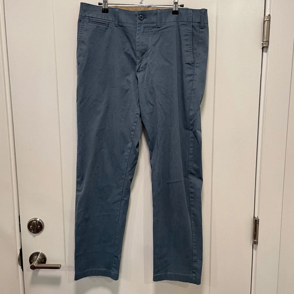 Banana Republic Mens Slim Fit Chino Pants Blue Grey 34x32 Casual Trousers